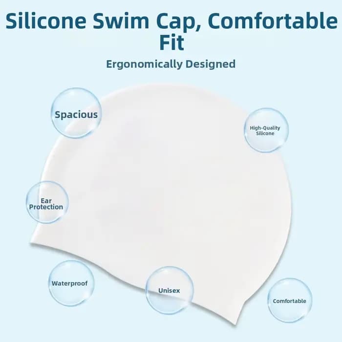 Bonnet de bain en silicone imperméable mignon, motif dessin animé amusant, séchage rapide, ajustement confortable, imprimé animal, pour piscine