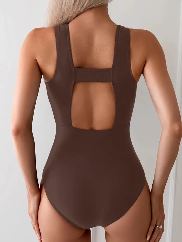 Maillot de bain une pièce sportif et ajusté pour femme 2026 avec fermeture éclair