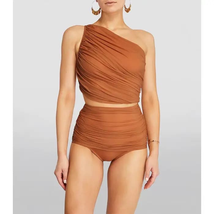 Maillot de bain une pièce à une épaule avec jupe