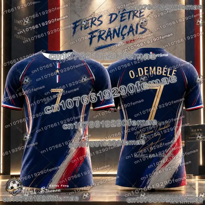 Maillot de football édition spéciale France pour enfants et adultes – Léger, respirant, séchage rapide, confortable, sport et décontracté