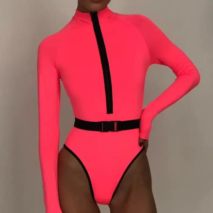 Maillot de bain une pièce à manches longues pour femme