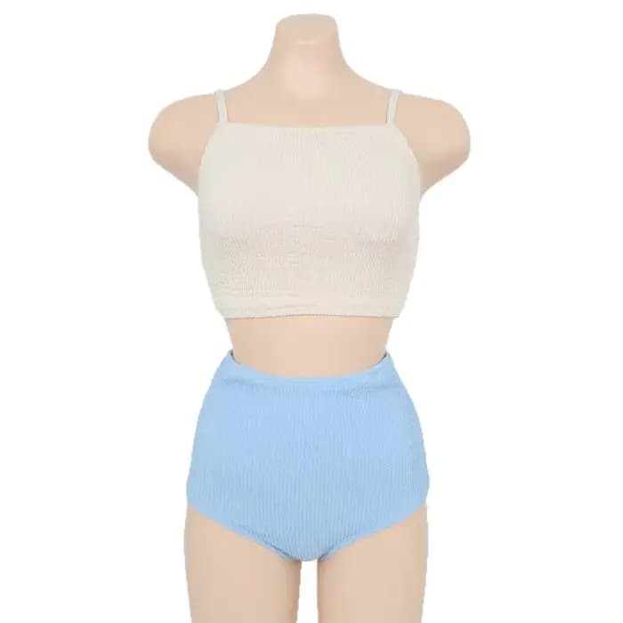 Nouveau Maillot de Bain Femme 2025 Style Coréen Sexy Dos Nu Taille Haute Cache-Buée Bloc de Couleurs Simple Idéal Vacances et Sources Chaudes