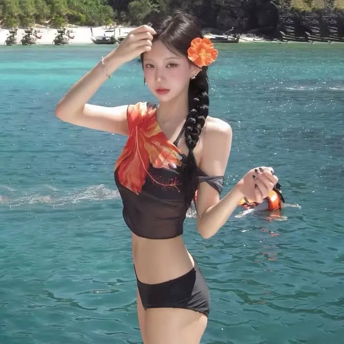 Ensemble bikini trois pièces sexy style coréen pour femme