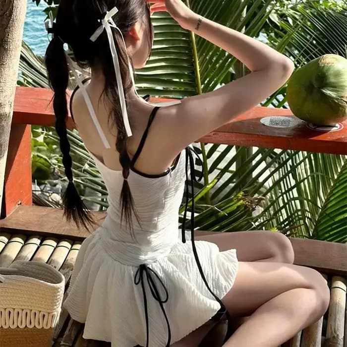 Maillot de bain une pièce pur et Sexy, sans bretelles, jupe Push Up, amincissant, printemps chaud, façonnant, pour station balnéaire