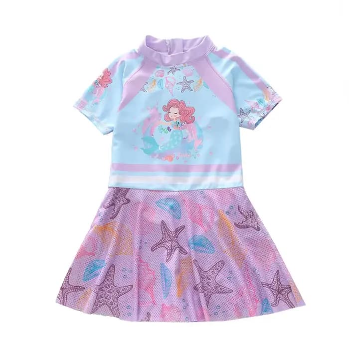Fille maillot de bain une pièce licorne maillot de bain filles à manches courtes plage robe de bain été enfants maillot de bain enfants vêtements de bain