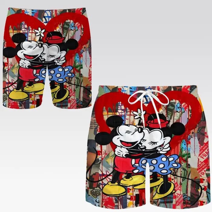 Short de plage imprimé Disney Mickey pour hommes