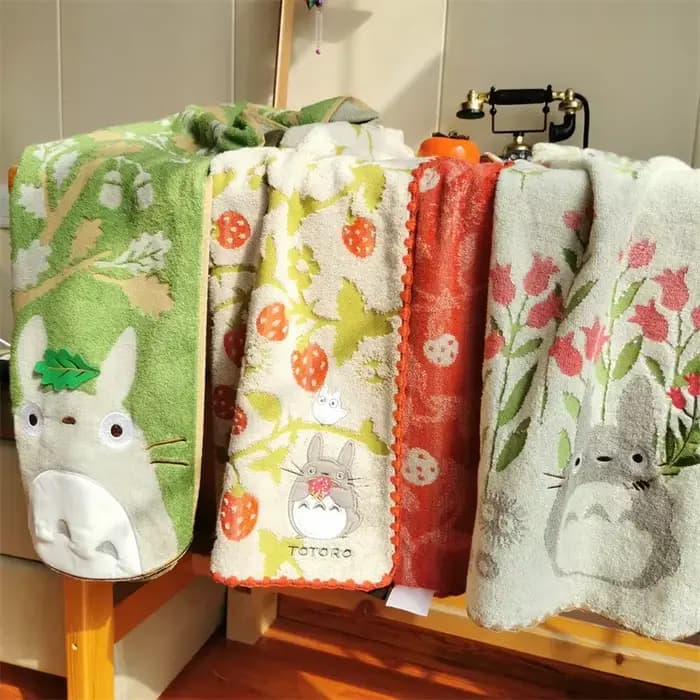 Serviette de bain en fil non torsadé en coton japonais 120x60cm, serviette de plage chinchilla magnifiquement brodée pour enfants et adultes