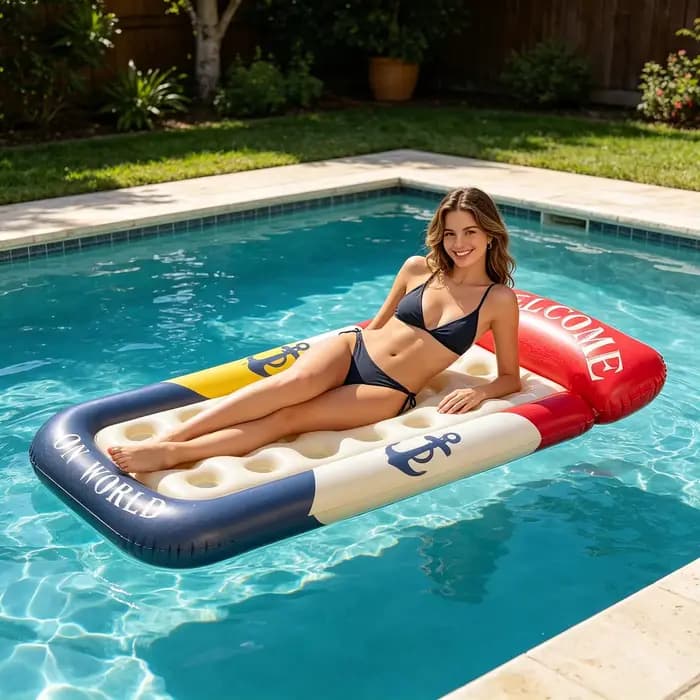 1 chaise longue gonflable pour piscine ; chaises longues flottantes adaptées à une utilisation dans les piscines