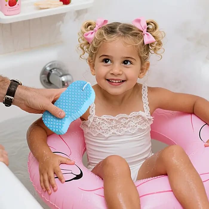 Éponge de bain douce et réutilisable pour la douche, adaptée aux enfants, femmes enceintes et adultes, pour la salle de bain et la baignoire