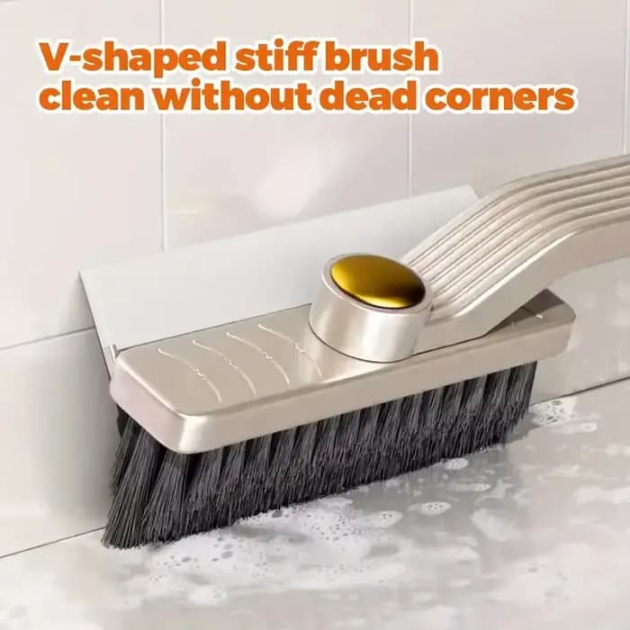 Brosse de nettoyage de carrelage polyvalente, 360 ° Épurateur rotatif à poils durs pour sols et murs de salle de bain et de cuisine