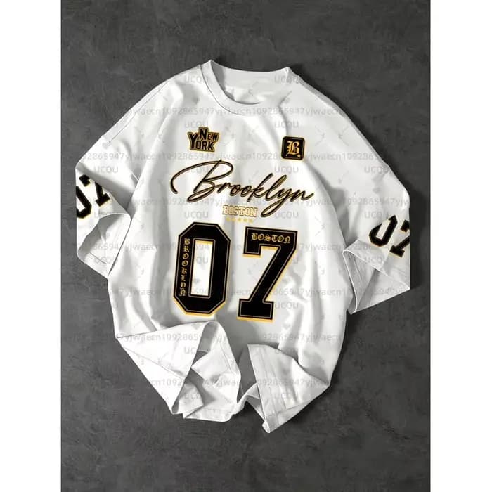 Maillot de football sportif Brooklyn 07 été 2026 à manches courtes, t-shirt imprimé 3D, idéal pour l'entraînement en extérieur