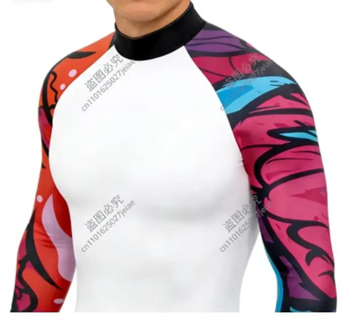 Maillot de bain Rashguard à manches longues pour hommes
