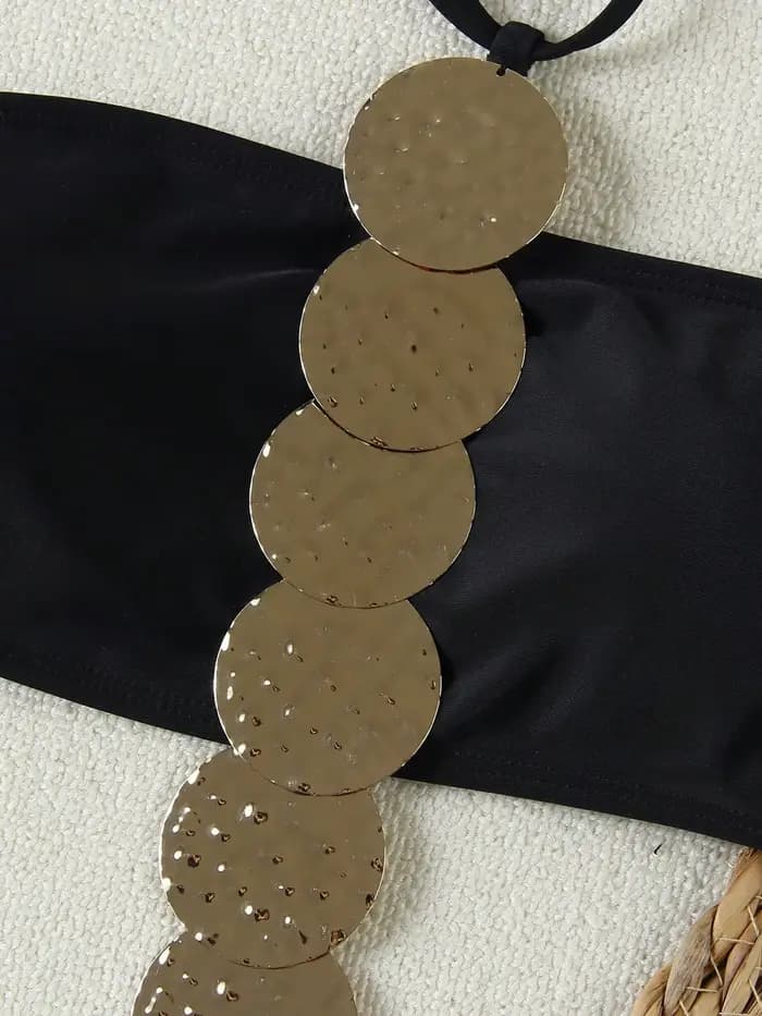 Maillot de bain une pièce rond en métal