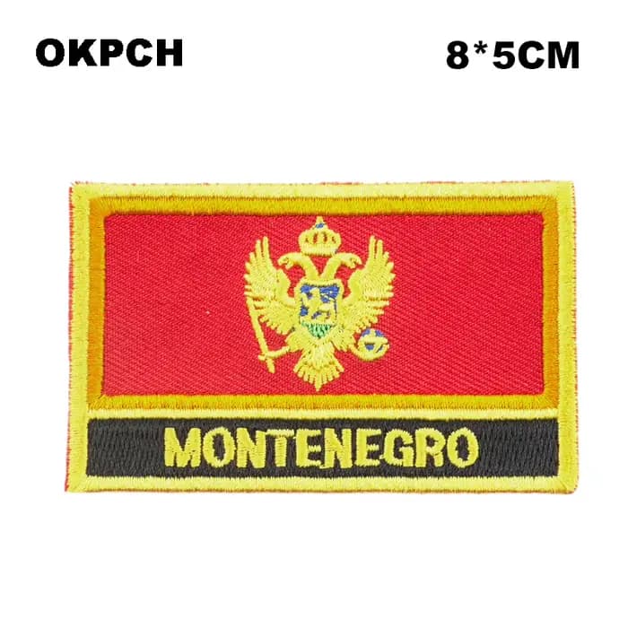Patchs de broderie drapeau du Monténégro, fer sur scie sur patchs de transfert, Applications de couture pour vêtements dans la maison et le jardin