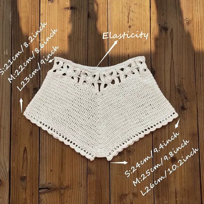Nouveauté 2026 Short de bain sexy pour femme en tricot et crochet à découpes