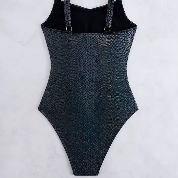 Maillot de bain une pièce sexy pour femme, bikini sportif en relief doré, coupe ajustée, tissu en polyester, natation, sports aquatiques, européen et A...