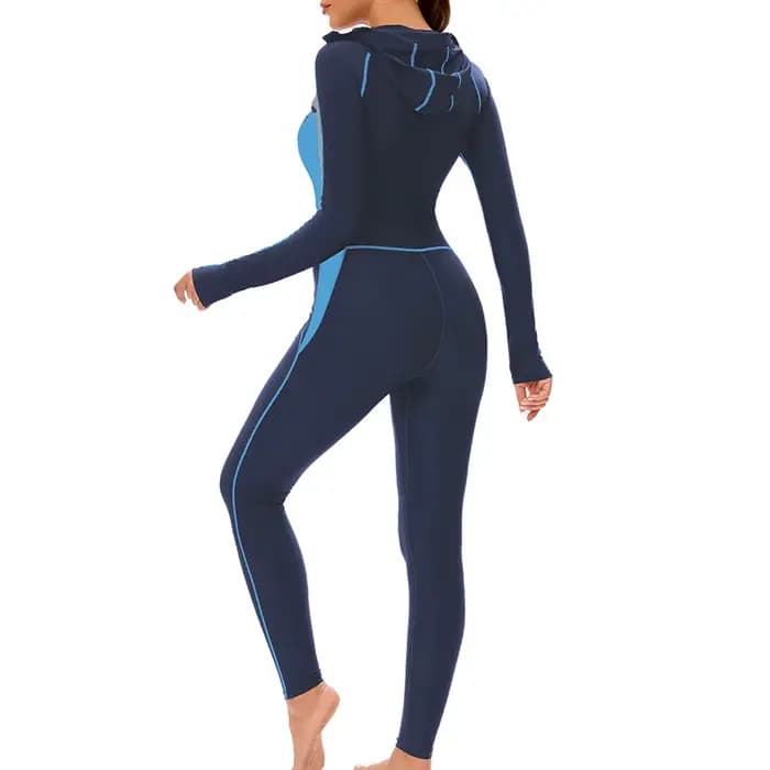 Femmes corps complet musulman Burkini maillot de bain une pièce à capuche Hijab fermeture éclair modeste maillot de bain islamique couverture complète maillot de bain conservateur