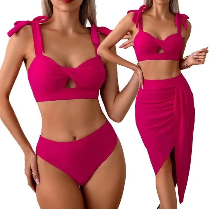 Offre spéciale de la saison nouveau maillot de bain en Nylon pour femmes ensemble trois pièces