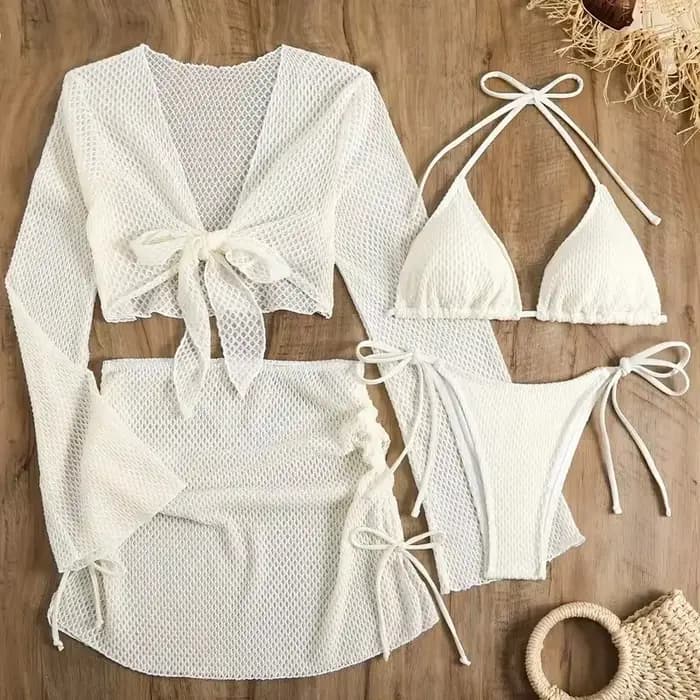 Solide Sexy Bikinis femme maillots de bain femmes quatre pièces