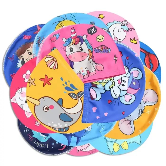 Bonnet de natation en tissu élastique pour enfants