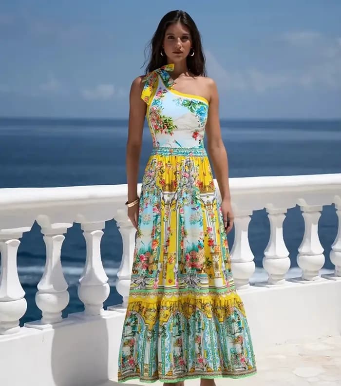 Maillot de bain une pièce de luxe pour femme, collection été 2026, motif floral, tenue de plage, maillot de bain avec nœud et bretelles, ensemble robe de bain