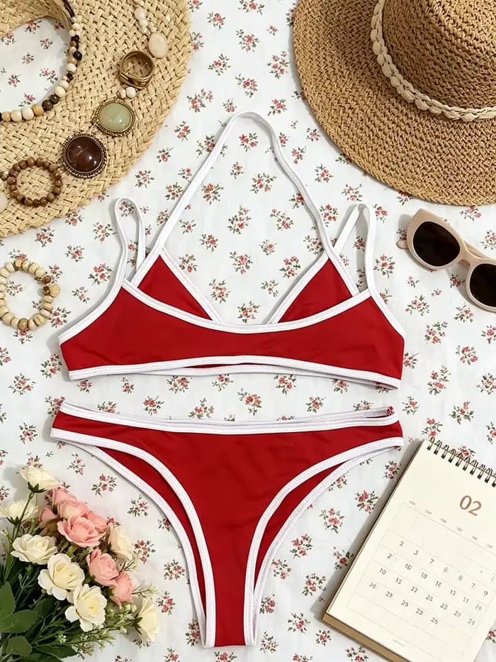 Maillot de bain deux pièces Harajuku pour femme