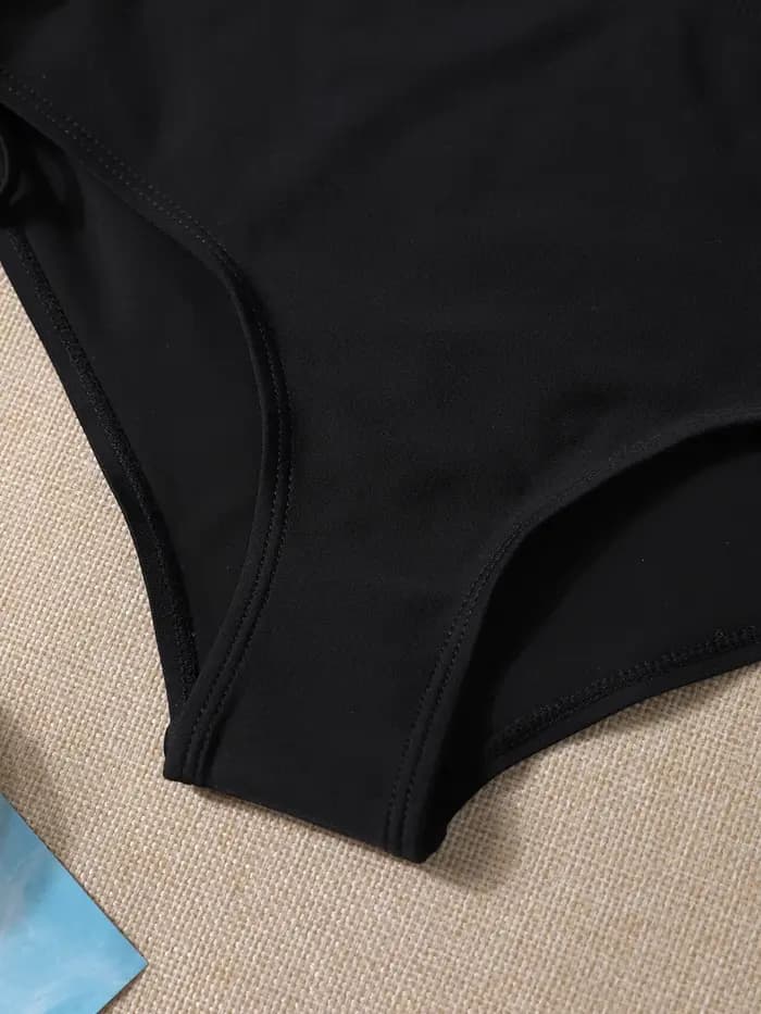Maillot de bain bikini triangle noir sexy deux pièces pour femme – Tendance été