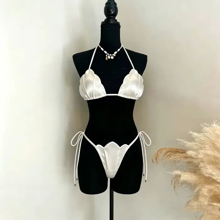 3 pièces Shell maillot de bain Bikini avec jupe maillots