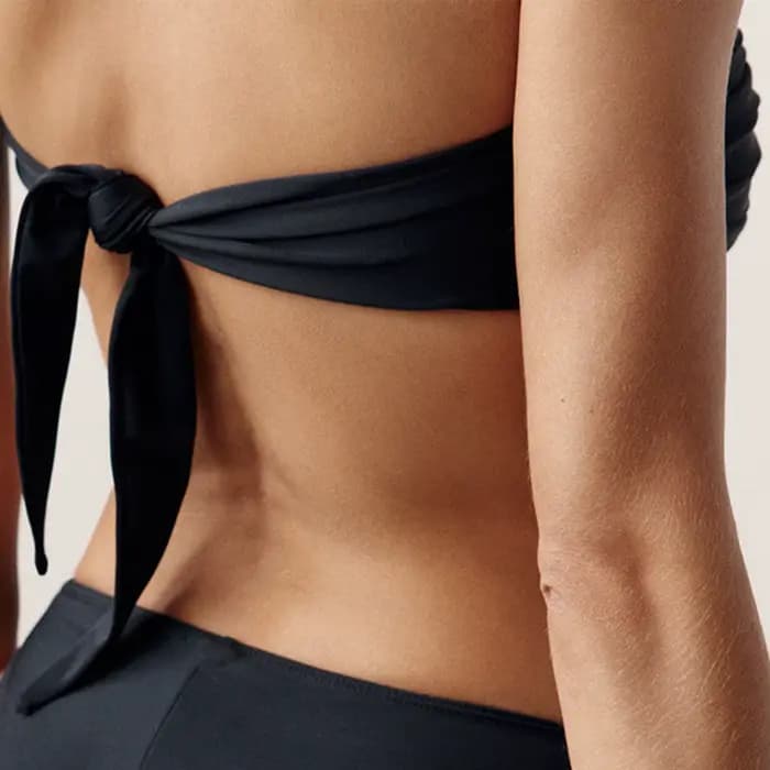 Yiiciovy 2025 nouveau maillot de bain pour femmes Micro Bikini ensemble couleur unie anneau en métal sans bretelles