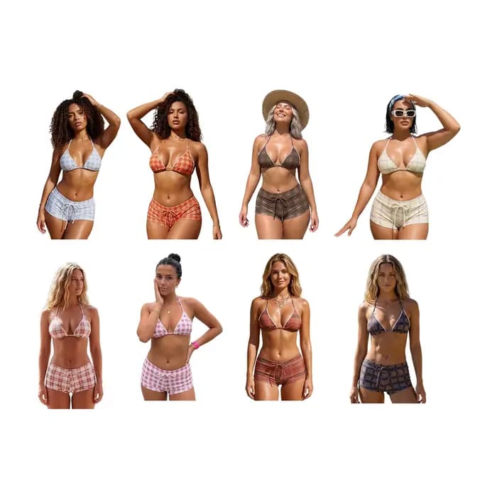 Bikini à carreaux pour femmes
