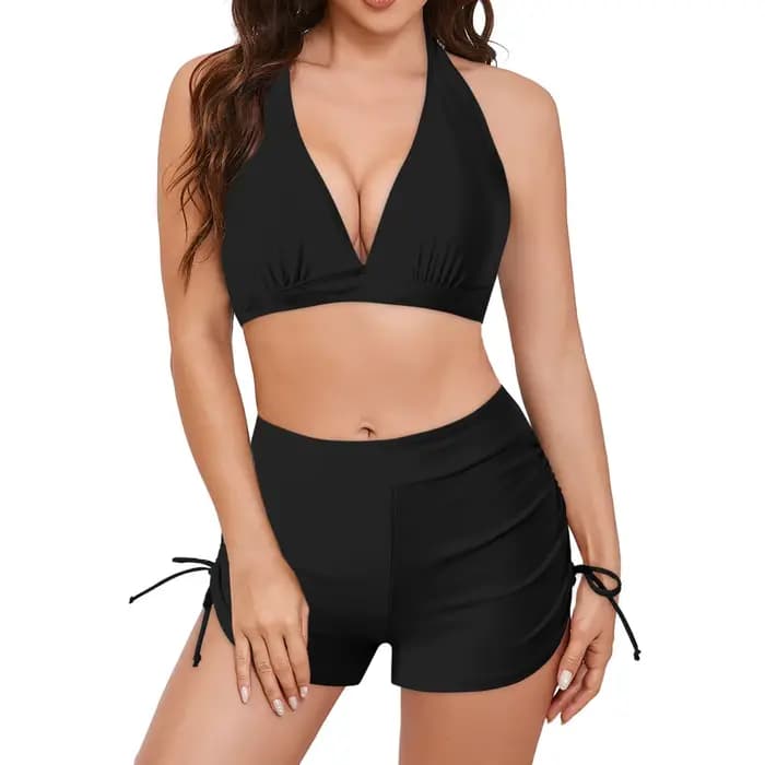 Maillot de bain deux pièces taille haute pour femme