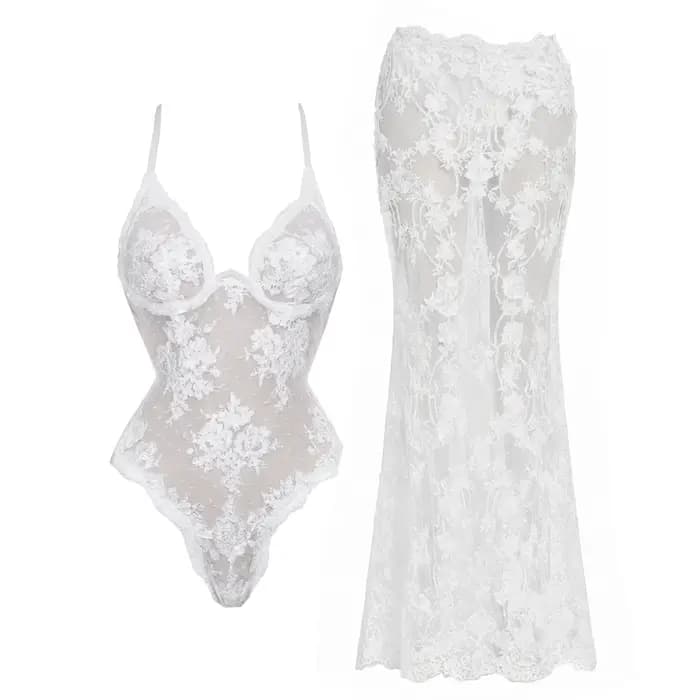 3 pièces maillot de bain blanc femmes Sexy maillots