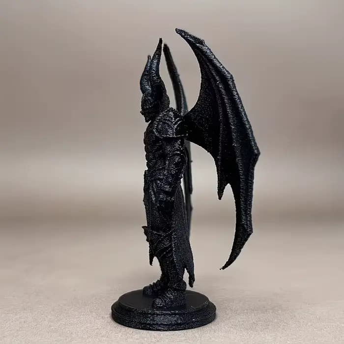 Ensemble de 1 grande figurine de chevalier démon, design fantastique sombre, décoration d'intérieur, statue d'ange noir, ornement personnalisé imprimé en 3D, décoration pour la maison et la voiture