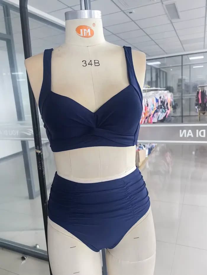 Maillots de bain bikini pour femmes 2026 – Ensembles deux pièces taille haute sans bretelles – Vêtements