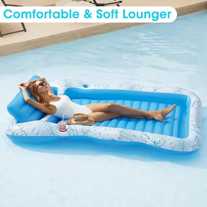 Chaise longue gonflable de piscine de bronzage