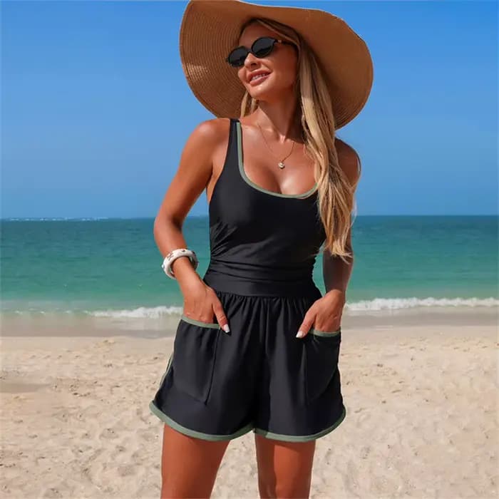 Maillots de bain une pièce pour femmes avec poches