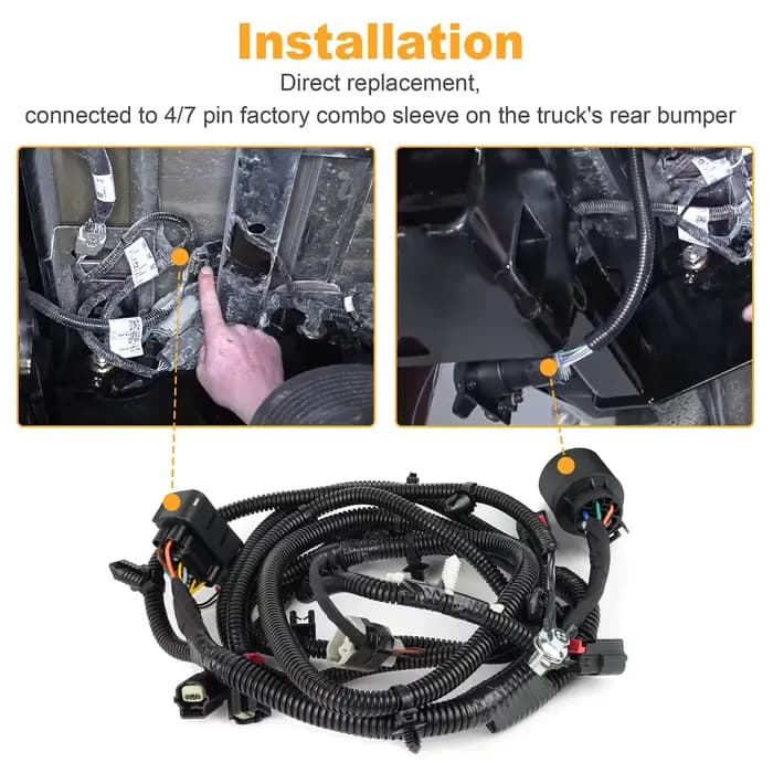 Faisceau de câbles de remorquage de remorque pour Ford F-150 2015 – 2020 avec aide au stationnement HL3Z-13A576-A