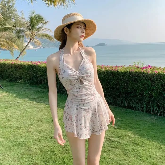 Maillot de bain une pièce sexy à col halter pour femme