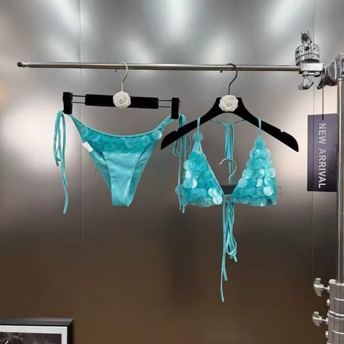 Nouveau maillot de bain deux pièces en sequins de luxe pour femmes