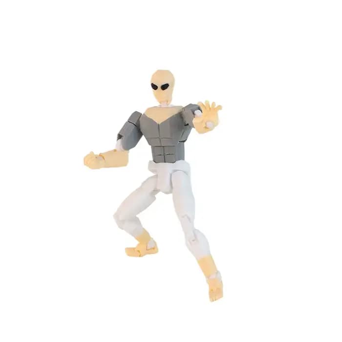 Figurine de héros invincible à articulations mobiles imprimée en 3D, style rayé, avec marque de prisonnier polyvalente, pour décoration de bureau et cadeau