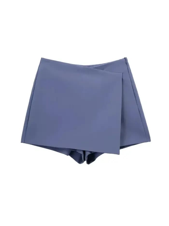 Femmes mode paréo Style asymétrique Shorts jupes Vintage taille haute côté fermeture éclair femme jupe Mujer