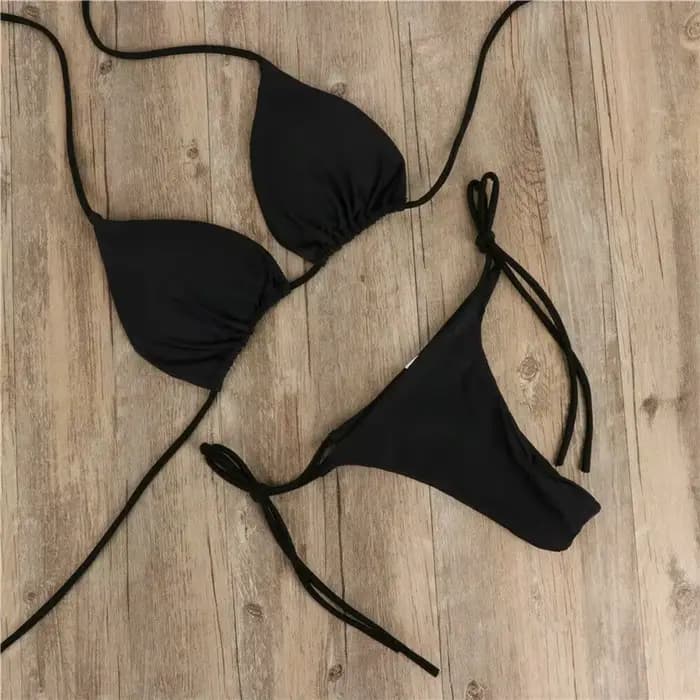Maillot de bain d'été femmes Sexy Bikini ensemble push-up rembourré soutien-gorge string deux pièces maillots