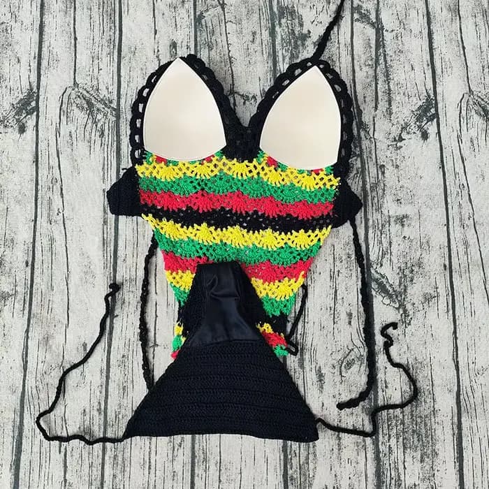 Ennuyeux miel femmes mode nouveau Sexy à la main Crochet Bikini costume couleur Sexy une pièce maill