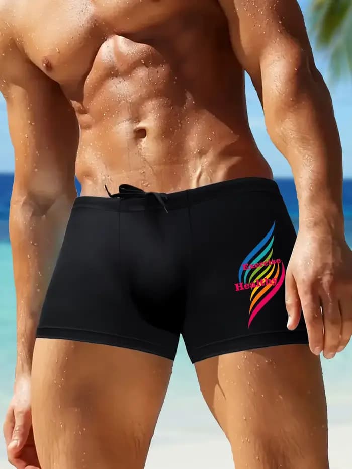 Short de bain pour hommes avec imprimés Streetwear, coupe cintrée, short hybride de plage, de gymnas