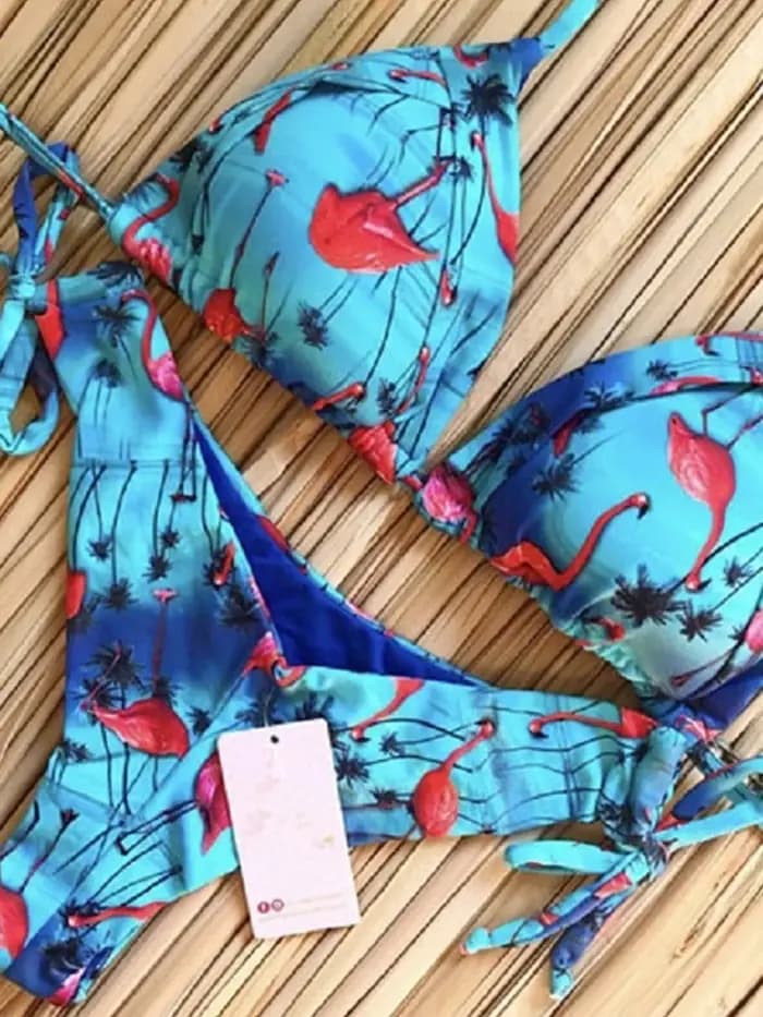 RUOTONGSEPT Sexy imprimé Bikinis ensemble femmes maillot de bain bandeau deux pièces maillots