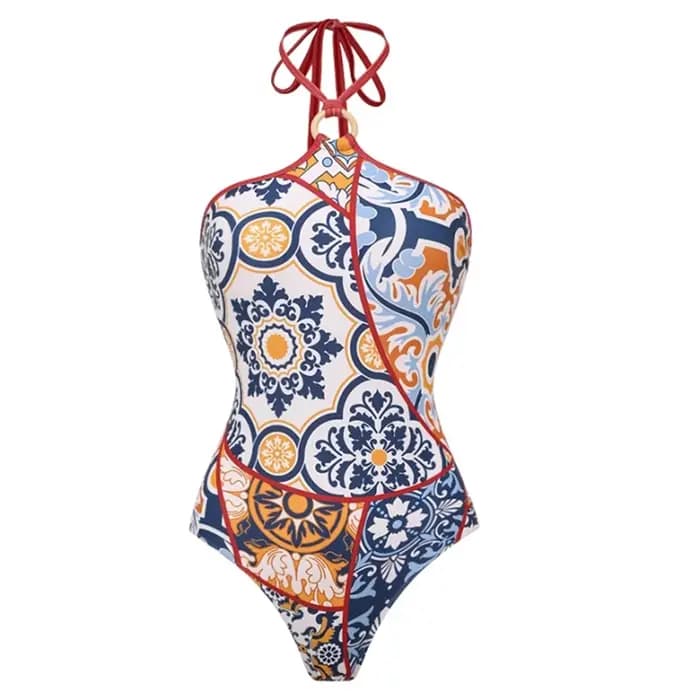 Maillot de bain une pièce rétro avec couverture