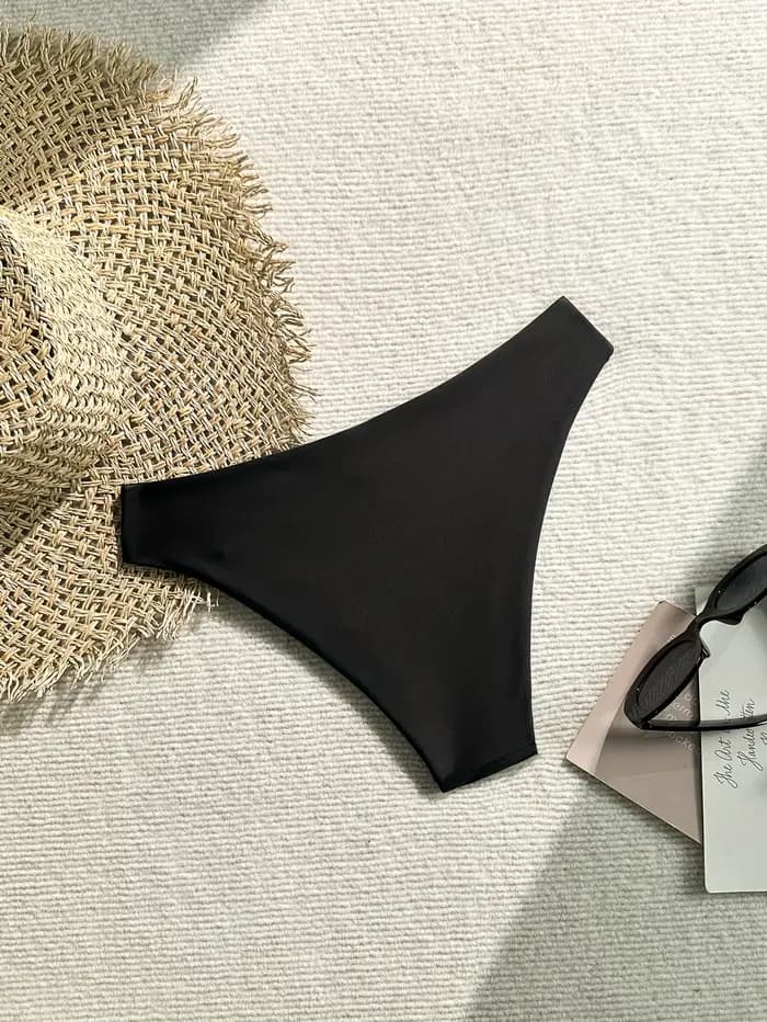 Slips de bain pour femmes, bas de maillot de bain une pièce, slips noirs sexy