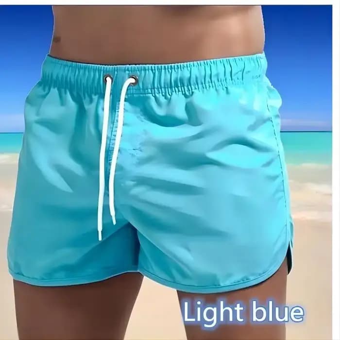Shorts de bain homme 2025 à succès, caleçons de bain, boardshorts à séchage rapide, maillot de bain respirant avec cordon de serrage et poche
