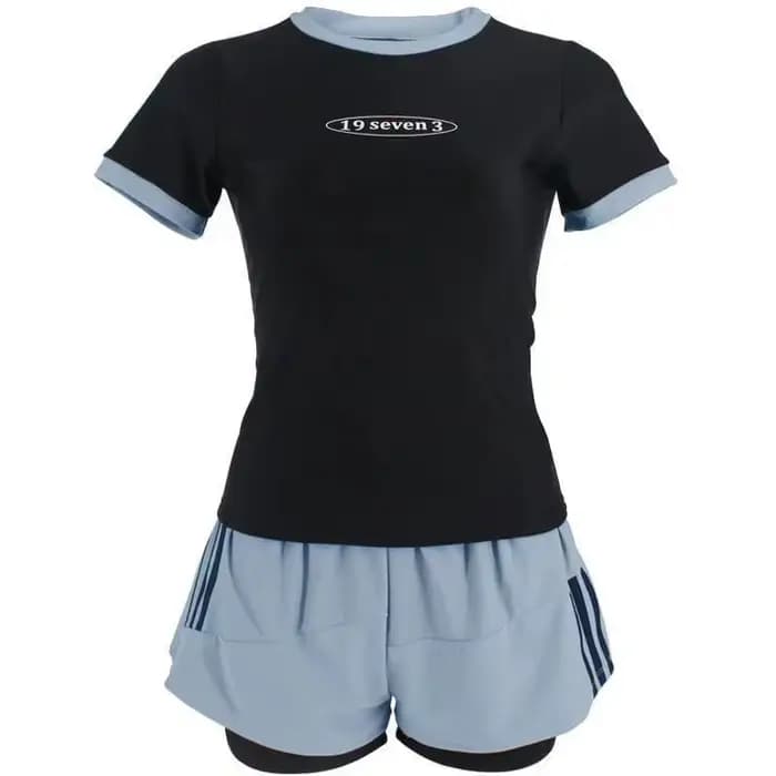 Maillot de bain deux pièces fendu pour femmes, manches courtes, couverture conservatrice, amincissant, sport professionnel, Sexy, printemps chaud