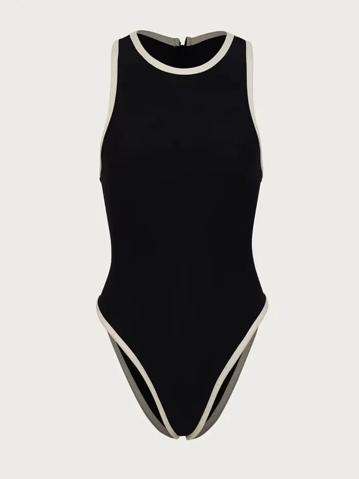 Maillot de bain une pièce à col haut pour femmes, avec fermeture éclair, body, vêtements de plage, nouvelle collection, 2025